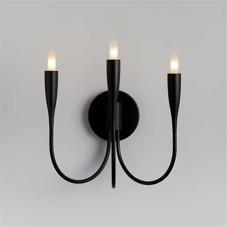 Iiona Black Candelabra Wall Sconce Light | Crate & Barrel | Crate & Barrel