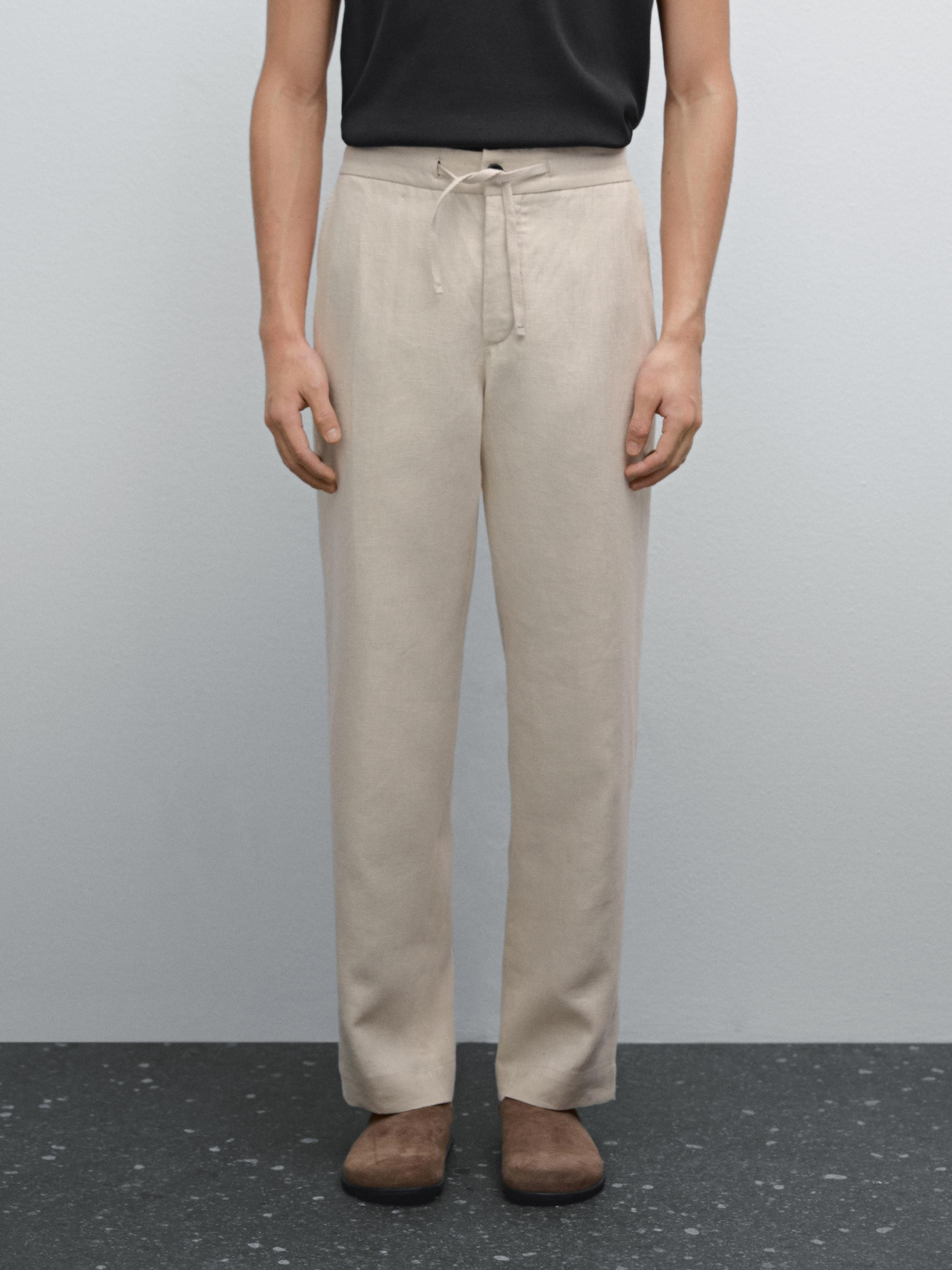 100% linen suit trousers | Massimo Dutti US