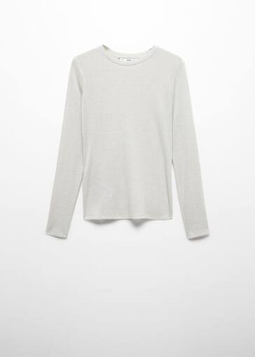 Langärmliges lurex-t-shirt -  Damen | Mango Deutschland | MANGO (DE)