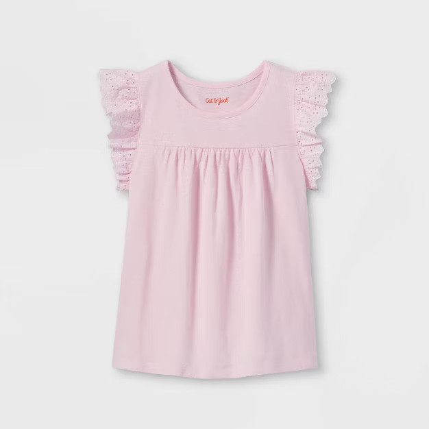 Girls' Slub-Knit Eyelet T-Shirt - Cat & Jack™ | Target