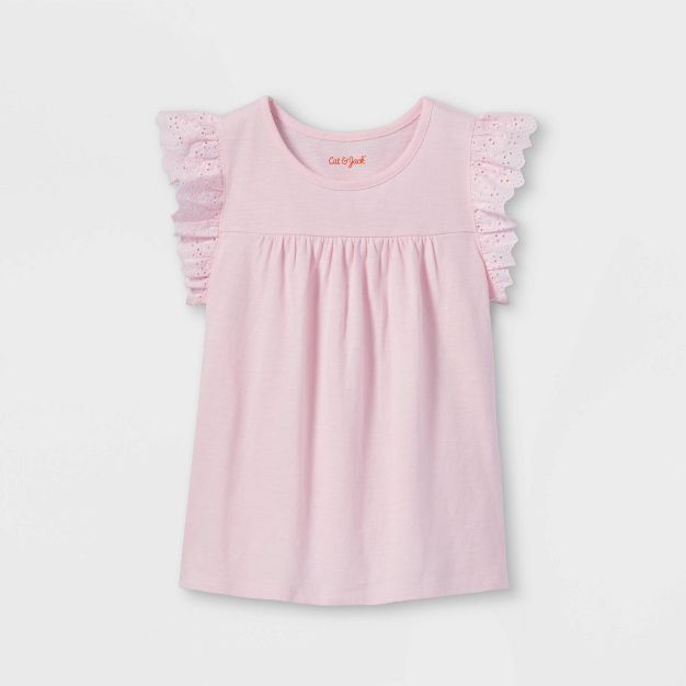 Girls' Slub-Knit Eyelet T-Shirt - Cat & Jack™ | Target