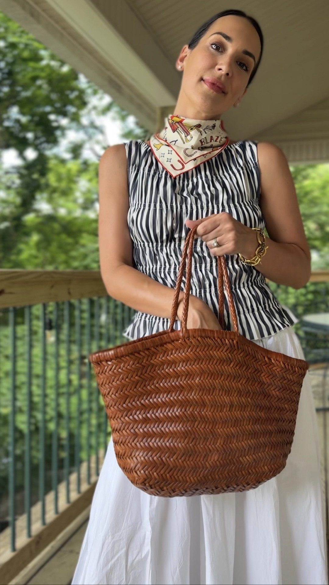 Stripes and a scarf are always a good idea - wearing smalls
