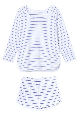 Pima Long-Short Set in Cobalt | Lake Pajamas