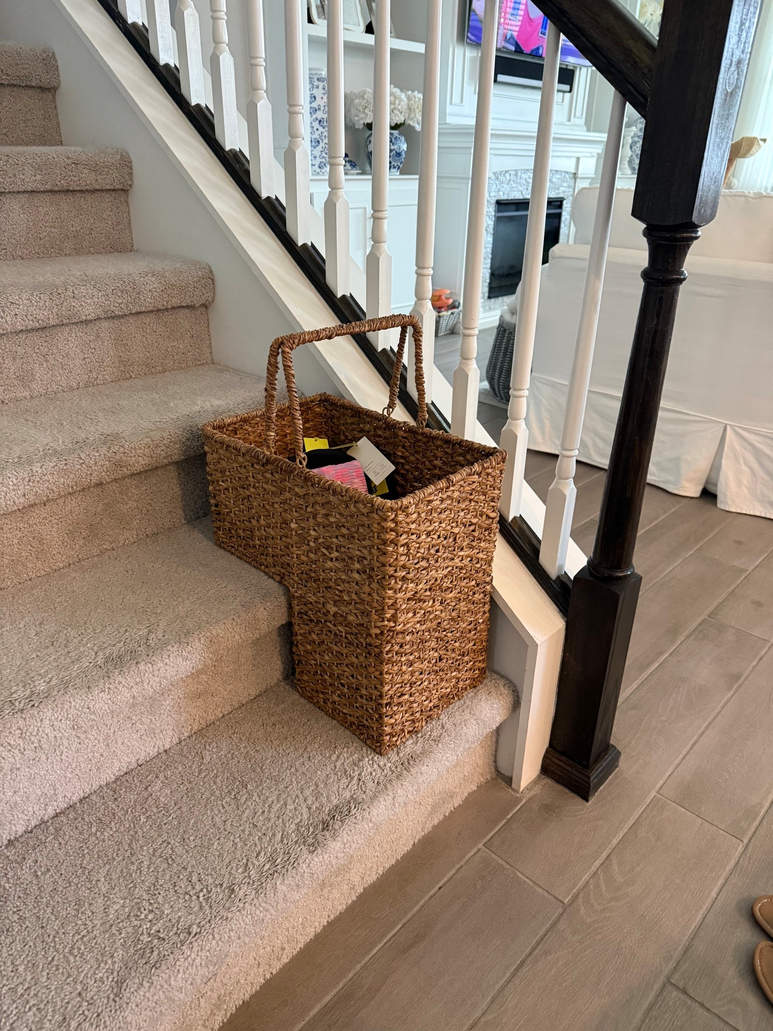 Love my stair basket 🧺 makes carrying random things up and down the stairs so much easier! 

#LTKmomlife #LTKHome #LTKdayinmylife