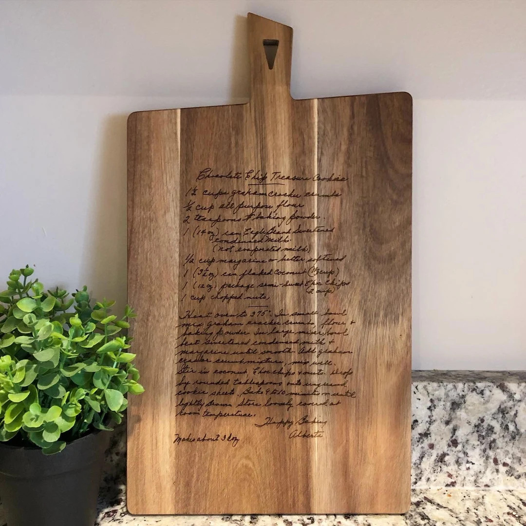 Laser Engraved Handwritten Recipe Cutting Board - Etsy | Etsy (US)