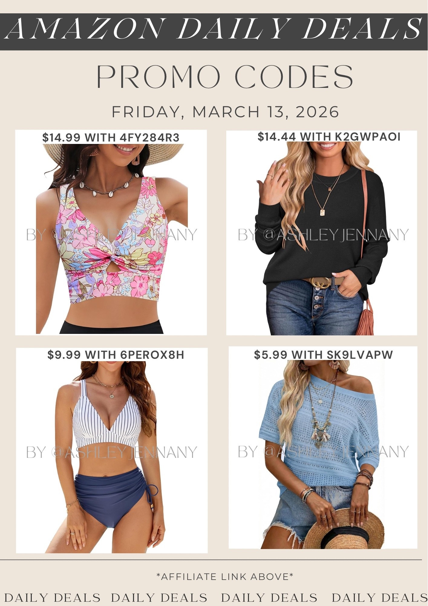 Amazon fashion deals 

#LTKSwim #LTKSaleAlert #LTKMidsize