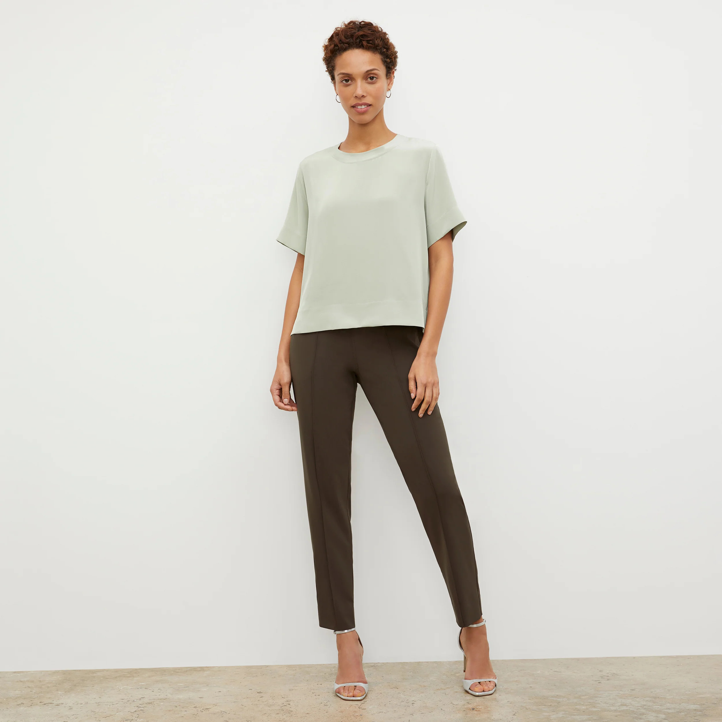Annika Tee - Washable Silk :: Minty Green | MM LaFleur