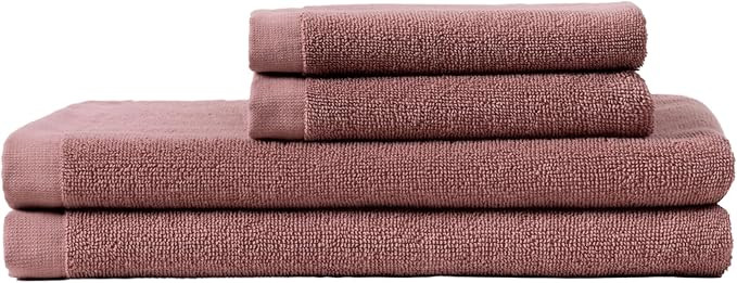 Coyuchi Classic Organic Minimalist Bath Towel Set, Plum Blossom | Amazon (US)