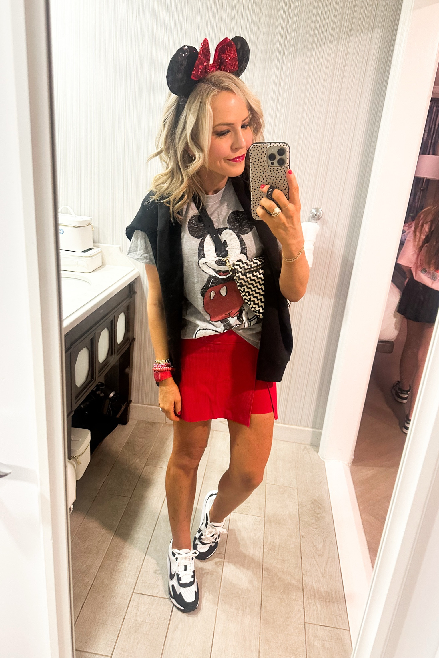 my red, white and black colorway on repeat! wearing XS in skirt and medium in tshirt | 

#LTKOver40 #LTKStyleTip #LTKTravel