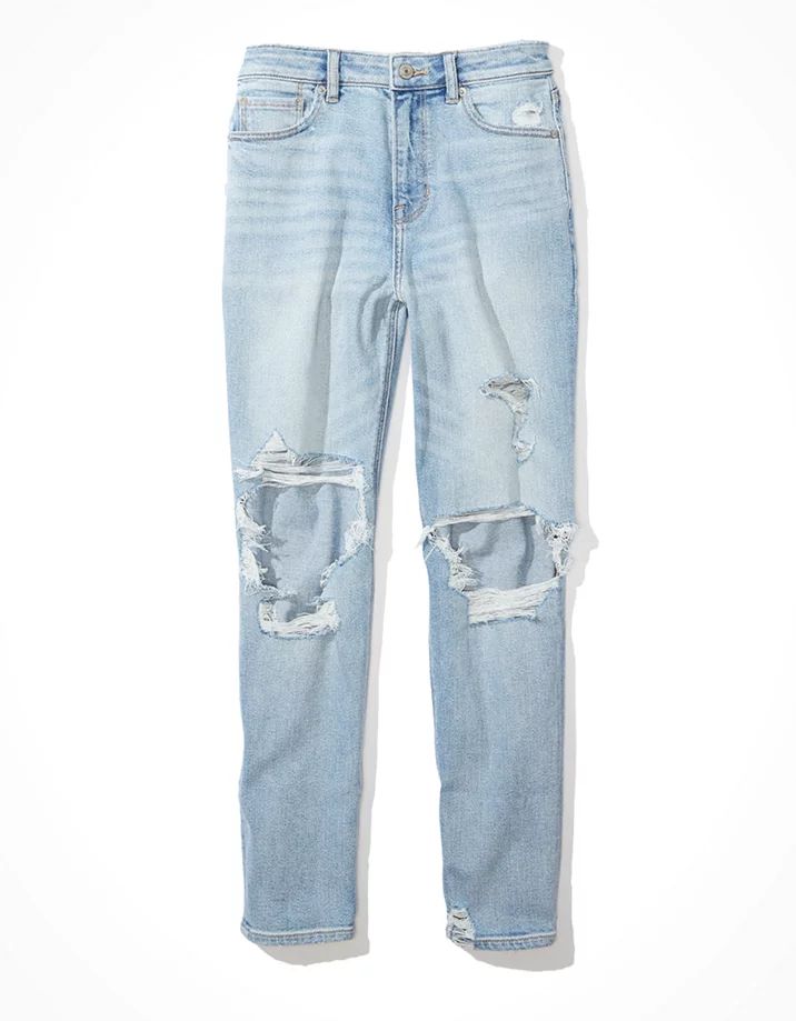 AE Stretch Ripped Mom Jean | American Eagle Outfitters (US & CA)