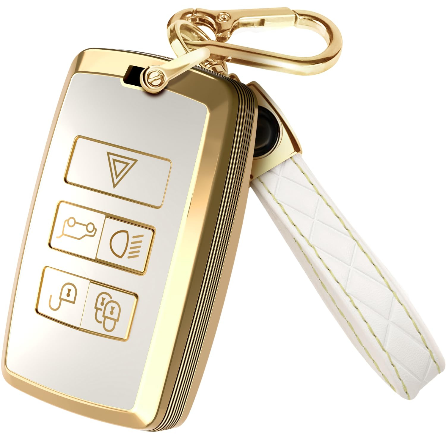 for Range Rover Key Fob Cover and Leather Keychain, TPU Key Case for Jaguar XE XJ XF for Land Rov... | Amazon (US)