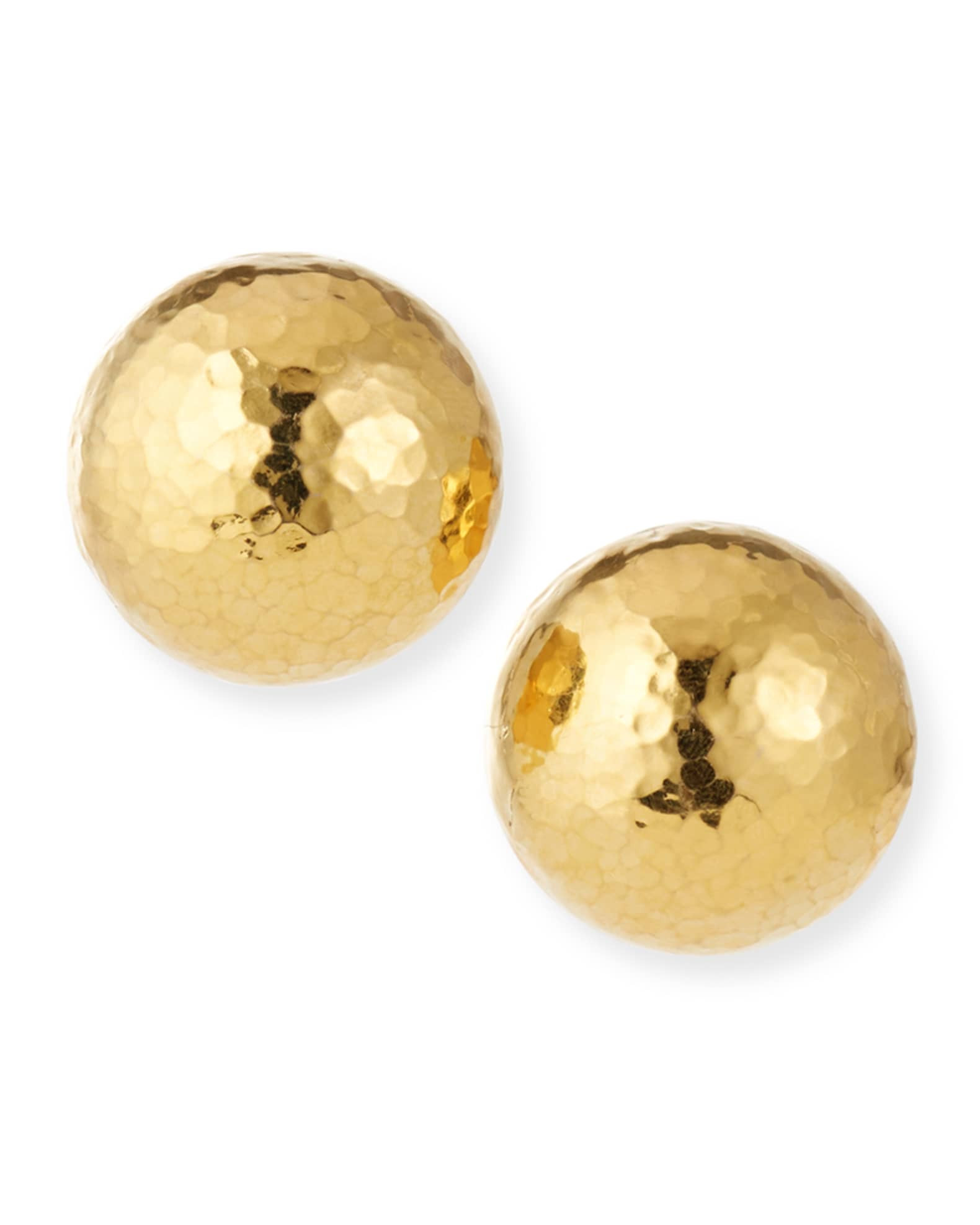 NEST Jewelry Hammered Gold Dome Clip Earrings | Neiman Marcus