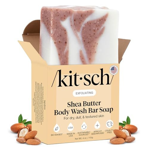 Kitsch Shea Butter Exfoliating Body Wash Bar Soap – Super Hydrating with Plant-Based Exfoliating Body Scrub – Moisturizing Skin Care – Paraben, Silicone & Sulfate-Free, Vegan – Made in USA, 4 oz | Amazon (US)