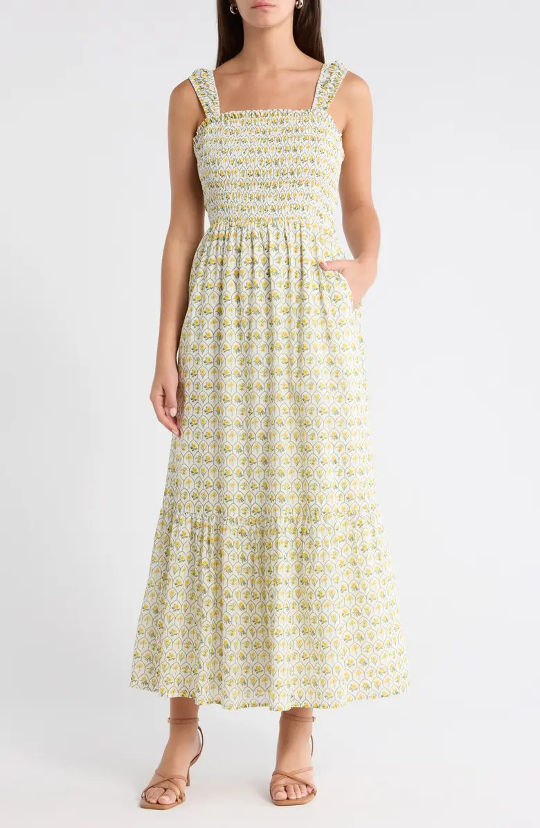 SUGARLIPS Vemmy Abstract Tayla Smocked Maxi Dress | Nordstrom | Nordstrom