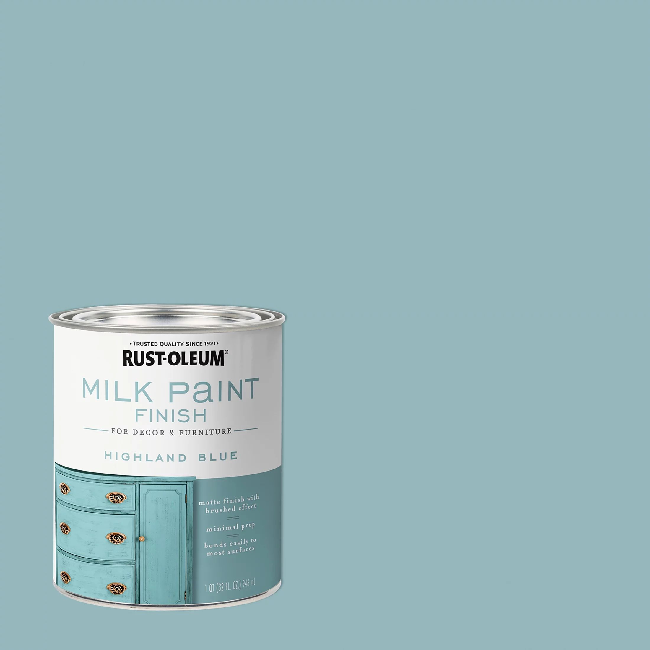 Highland Blue, Rust-Oleum Matte Milk Paint Finish-331050, Quart - Walmart.com | Walmart (US)