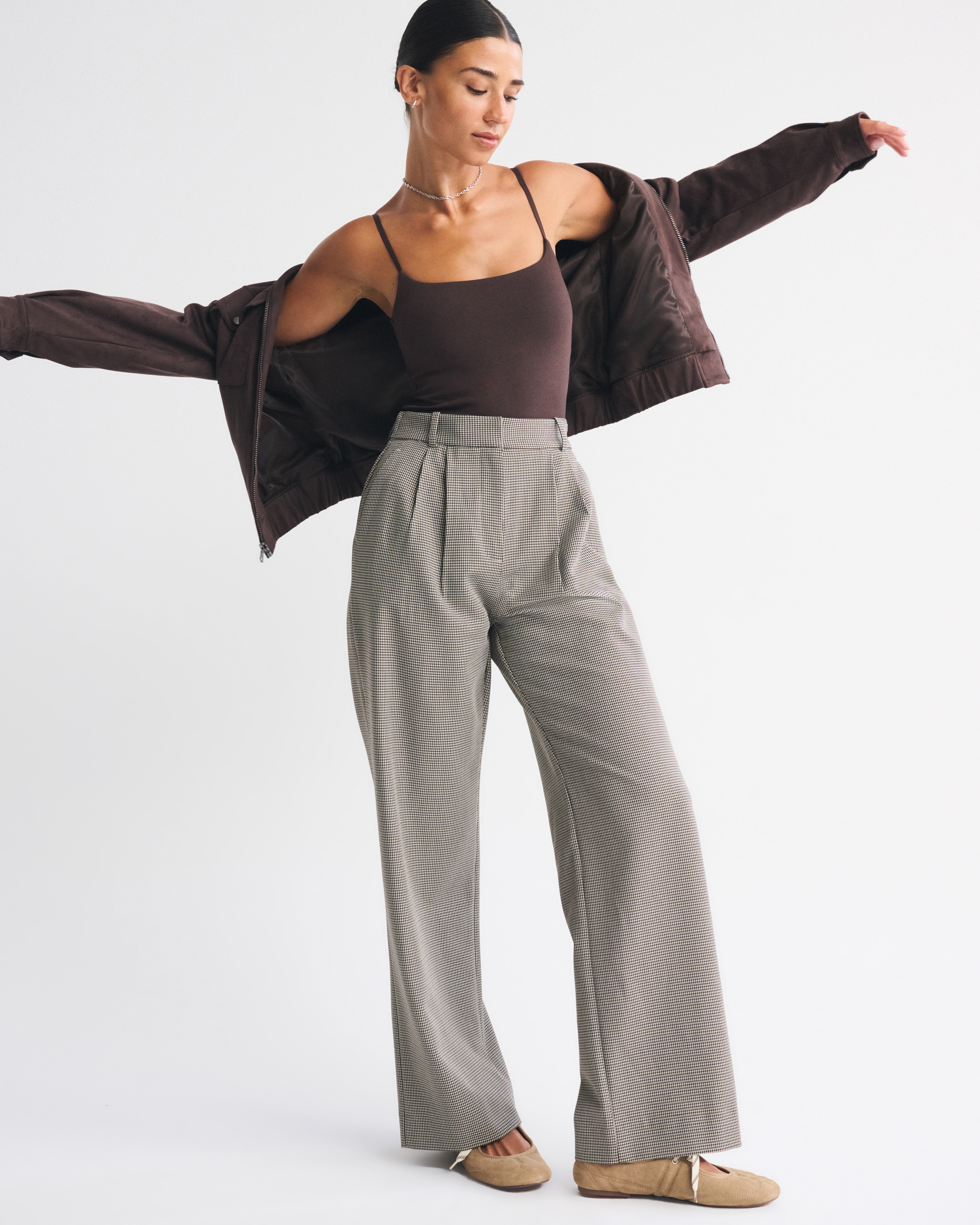 Curve Love A&F Sloane Tailored Wide Leg Pant | Abercrombie & Fitch (US)