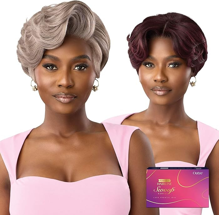 Outre Lace Front Wig - Perfect Hair Line 13X4 - Swoop Series - Swoop 15 (DARK BROWN 2) | Amazon (US)