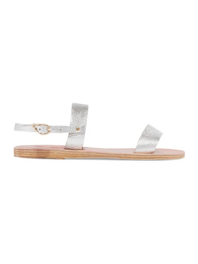 Clio metallic textured-leather sandals | NET-A-PORTER (US)