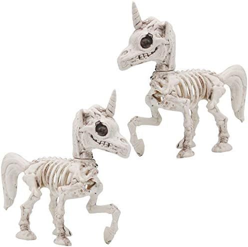 Halloween Decoration 2 PCs 7” Pose-N-Stay Unicorn Skeleton Plastic Bones with Posable Joints fo... | Amazon (US)