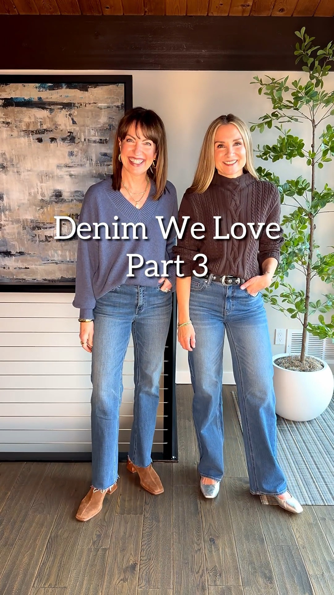 Comment SHOP!👖 Part 3 in our series sharing styles we absolutely LOVE!!! We’ve found two amazing styles that are only $50!😍

Krista’s kick flare jeans come in different washes and three lengths. The stretch & sculpt fit rivals our high-end jeans! My wide leg jeans also come in different lengths & washes. It’s a flattering fit that looks great on every body type!

Comment SHOP and we’ll send a DM with links to our outfits! We’re both 5’6” and we’re small in tops and 26/27 in jeans. 

You can also follow our LTK Shop profile on the @shop.ltk app where we share everything!

Quince jeans and cashmere Vneck sweater, casual outfit, affordable outfit 

#LTKootd #LTKWorkwear #LTKOver40