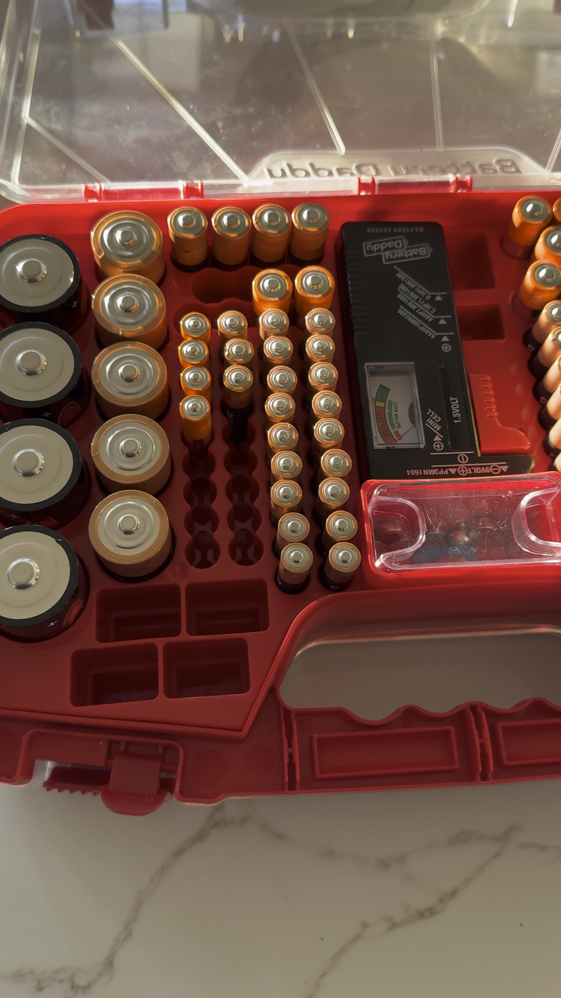 This is one of my favorite organizational items in my house! I love having all my batteries stored so neatly in one spot! It’s also super portable, holds a lot and quick to see what I’m short on before heading to the store! It even comes with a battery tester which has been super handy! This is an Amazon must have in my opinion! Especially with kids and all their toys!

#LTKKids #LTKHome #LTKFindsUnder50