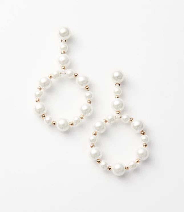 Pearlized Wreath Drop Earrings | LOFT