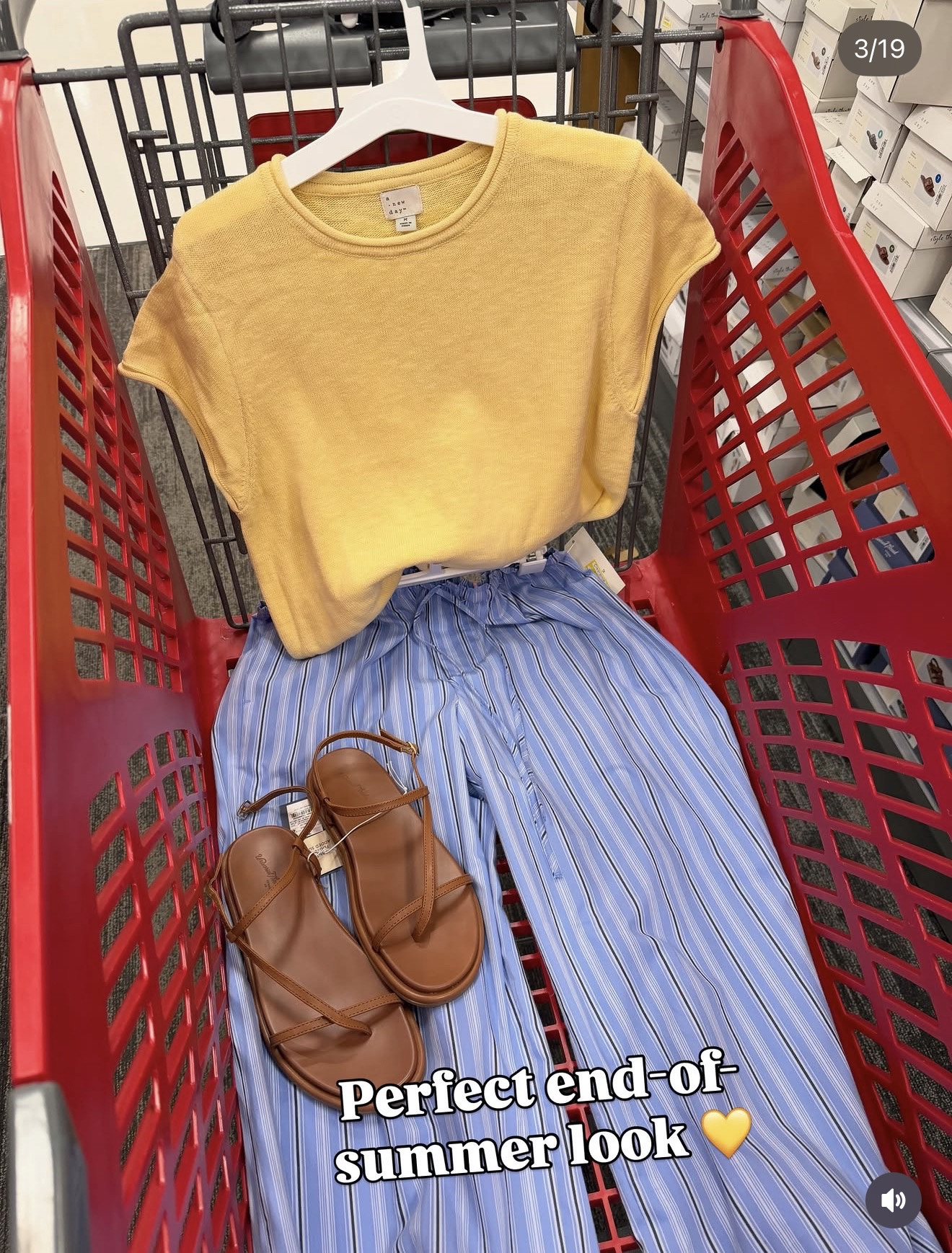 Target end of summer outfit idea with these cotton wide leg pants and sweater tee. #targetstyle