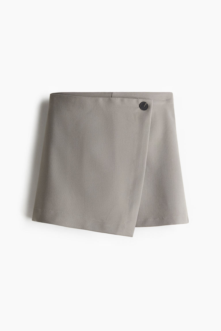 H & M - Jupe-short portefeuille - Gris | H&M (FR, IT, ES, PT, BE)