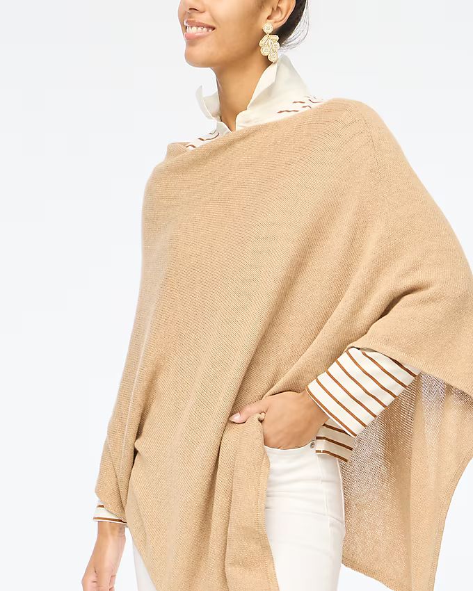 Cotton-blend triangle sweater-poncho | J.Crew Factory