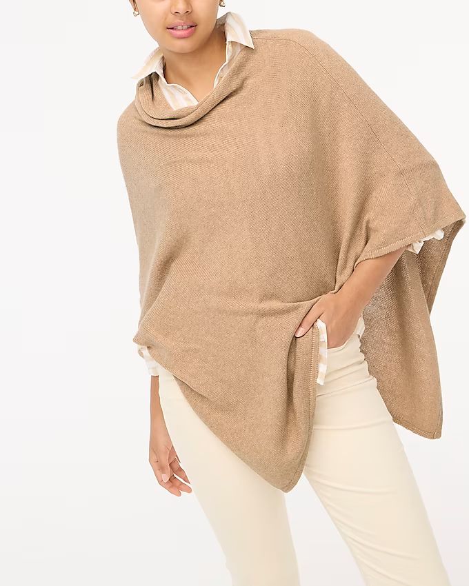 Cotton-blend triangle sweater-poncho | J.Crew Factory