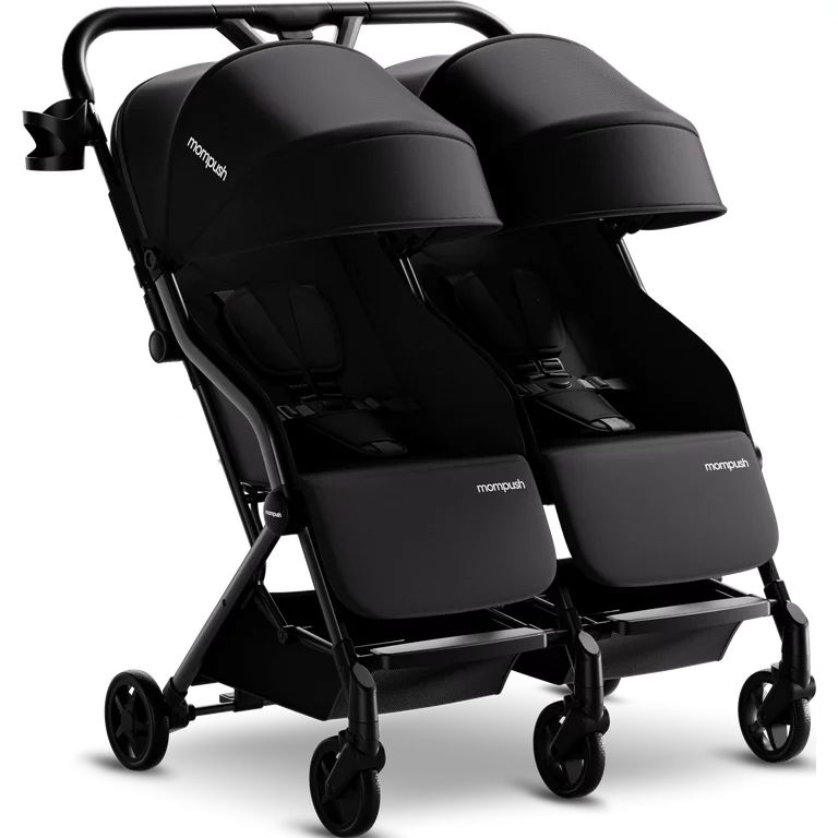Mompush Lithe Double Stroller with Two Large Individual Side by Side Recline Seat, Black, 24.5LB,... | Walmart (US)