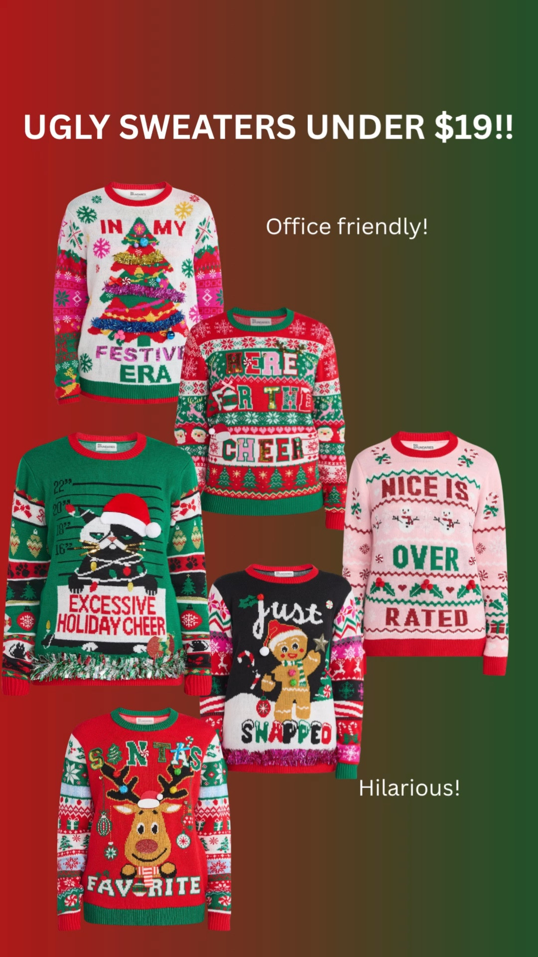Ugly Christmas sweaters under $19! 🎄 

#LTKSaleAlert #LTKHoliday #LTKSeasonal