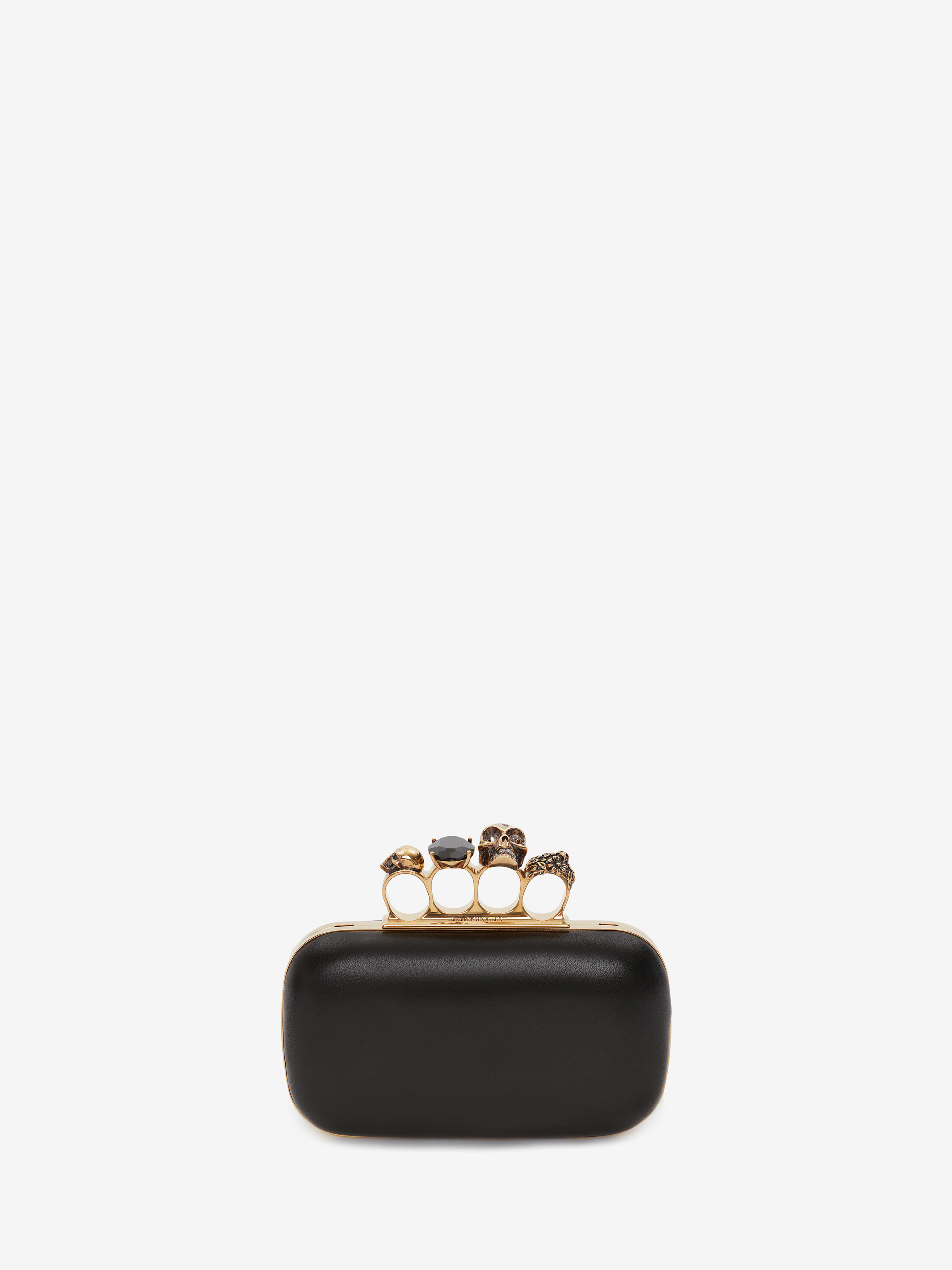 Women's Knuckle Clutch With Chain in Black | Alexander McQueen