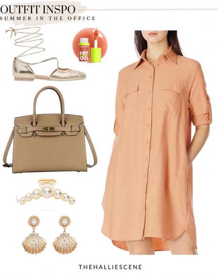 Work outfit // summer work outfit // in the office // office outfit // casual dress // loose dress // accessories// flats // purse // work purse 

#LTKshoecrush #LTKitbag #LTKworkwear