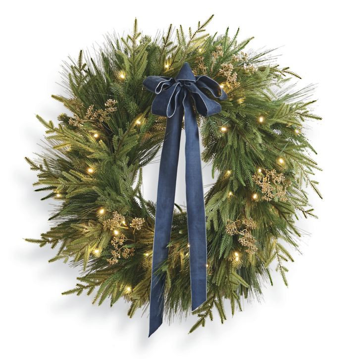 English Country Christmas Cordless Wreath, 26" | Grandin Road
