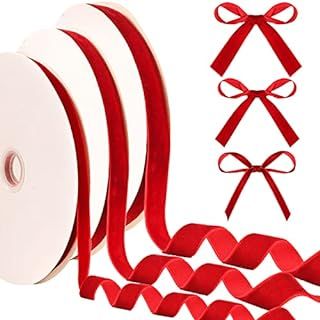 Ribbli Polyester Red Velvet Ribbon,3/8 Inch,10-Yard Spool,Use for Choker,Gift Wrapping,Floral Bou... | Amazon (US)