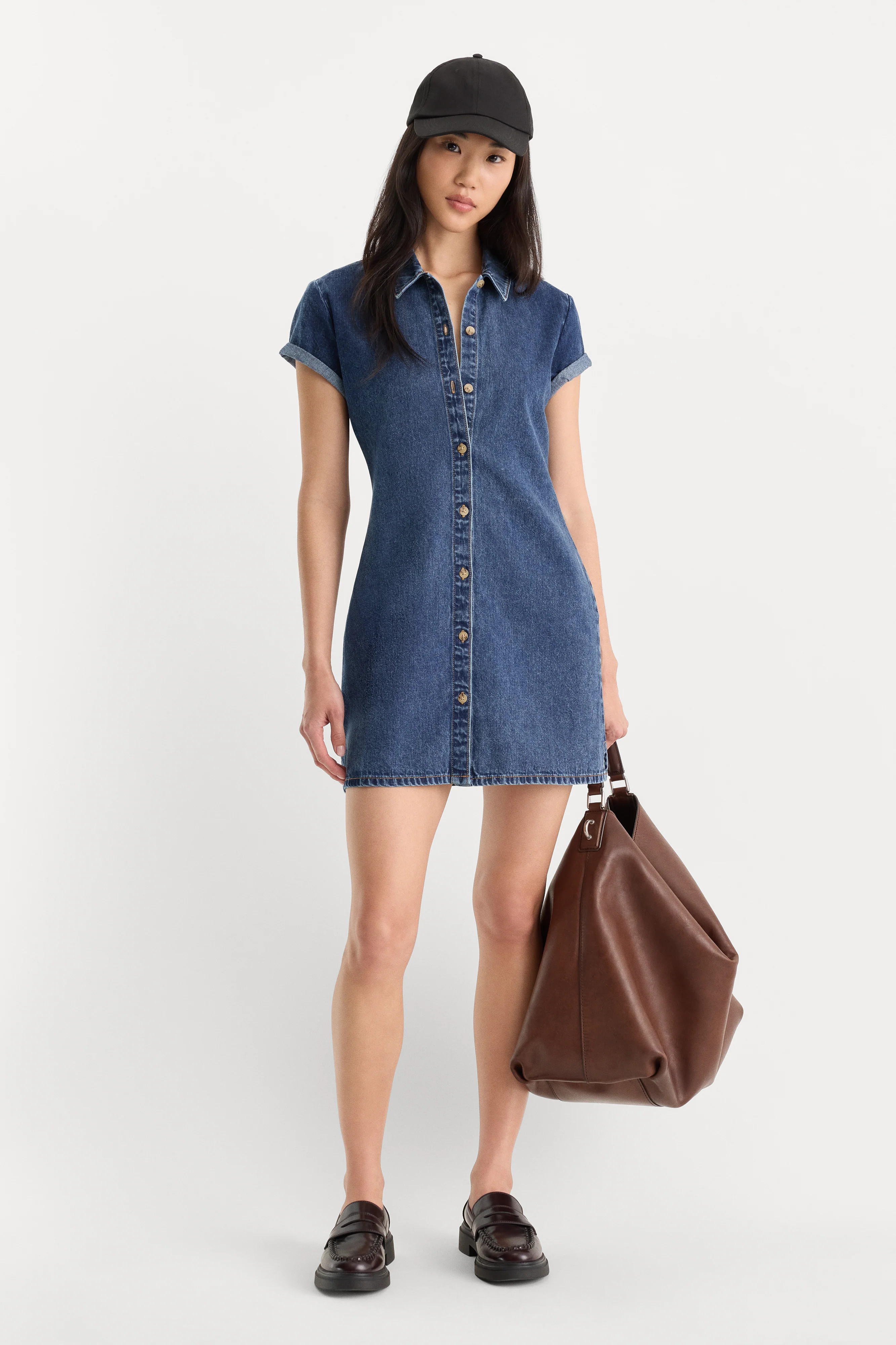 Women's The Denim Polo Dress | Alcove, Size 1XL | Good American by Khlo� Kardashian | Good American