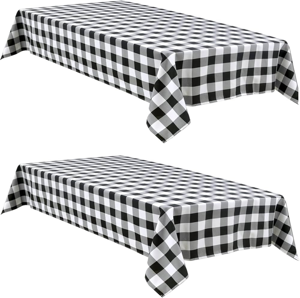 Hiasan Buffalo Plaid Tablecloth Waterproof, 2 Pack, 60 x 84 inch - Black and White Checkered Tabl... | Amazon (US)