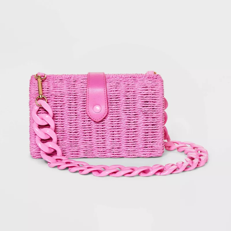 Straw Chain Shoulder Handbag - A New Day™ | Target