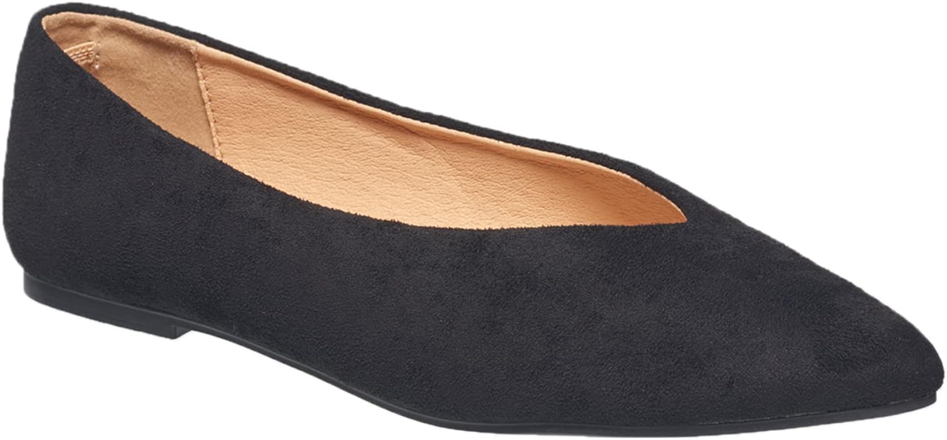 French Connection Almond Toe Ballet Flats with V Front | Amazon (US)