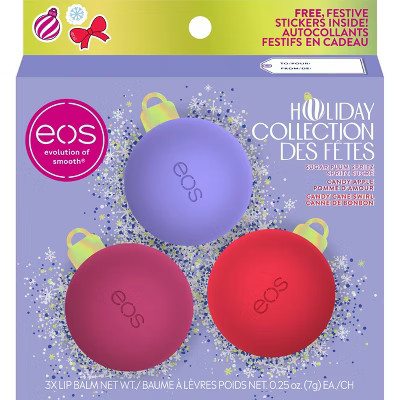 eos Holiday Lip Balm Spheres - Sugar Plum Spritz, Candy Apple Sphere, Candy Cane Swirl - 0.75oz/3... | Target