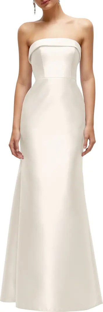 Strapless Satin Trumpet Gown | Nordstrom