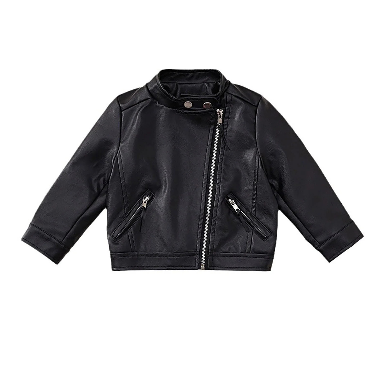 WOYY Toddler Girls Fashion Pu Leather Jacket Motorcycle Children's Outerwear, Sizes 2-3T | Walmart (US)
