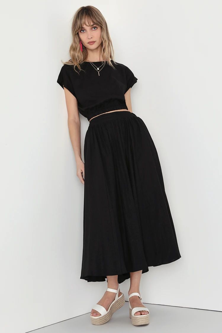 Brings You Back Black Two-Piece Midi Dress | Lulus (US)
