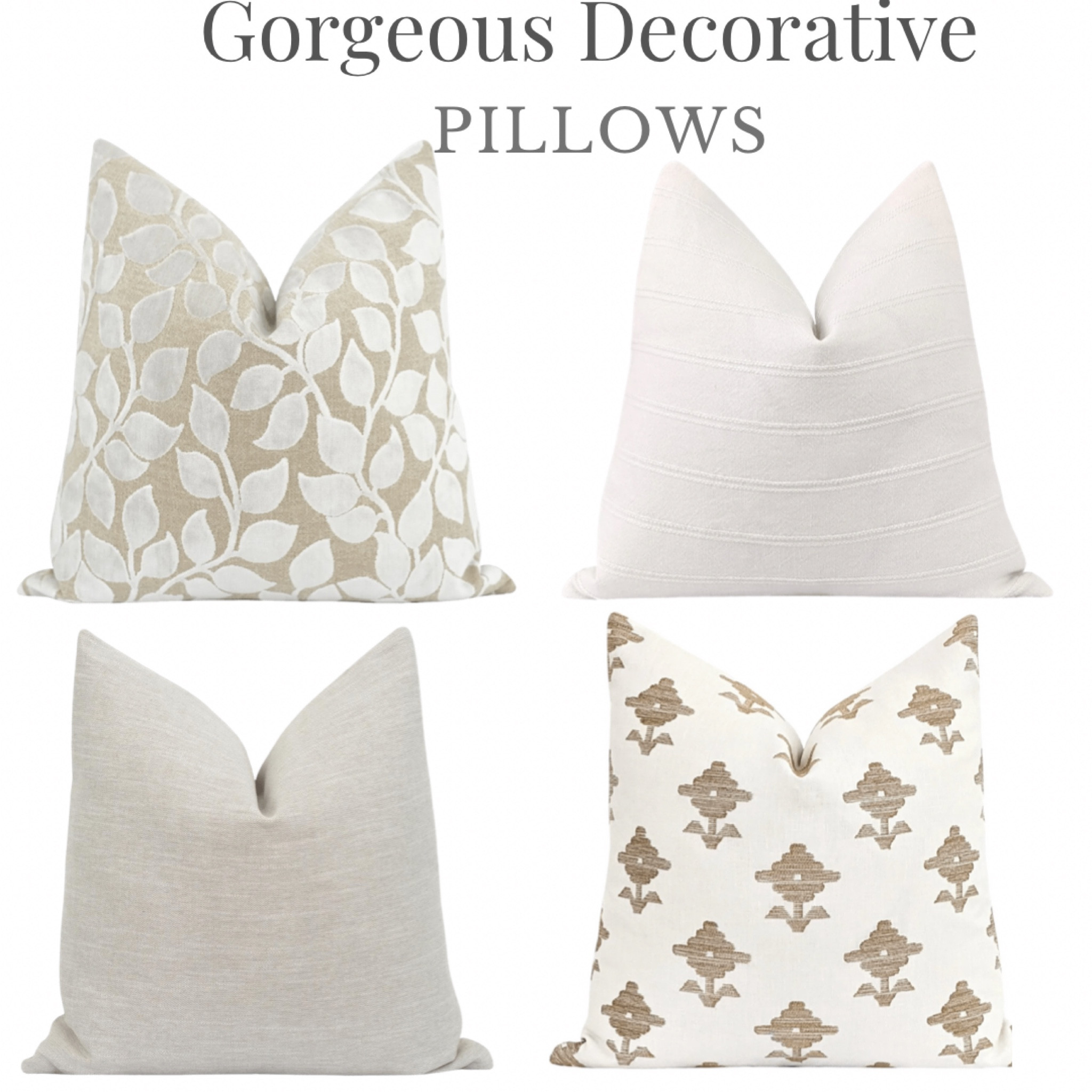 Gorgeous Decorative Pillows!
Soft Patterns, Solids Neutral Colors.

A perfect way to decorate your living room, family room, or bedroom!



#LTKSeasonal #LTKhome #LTKstyletip