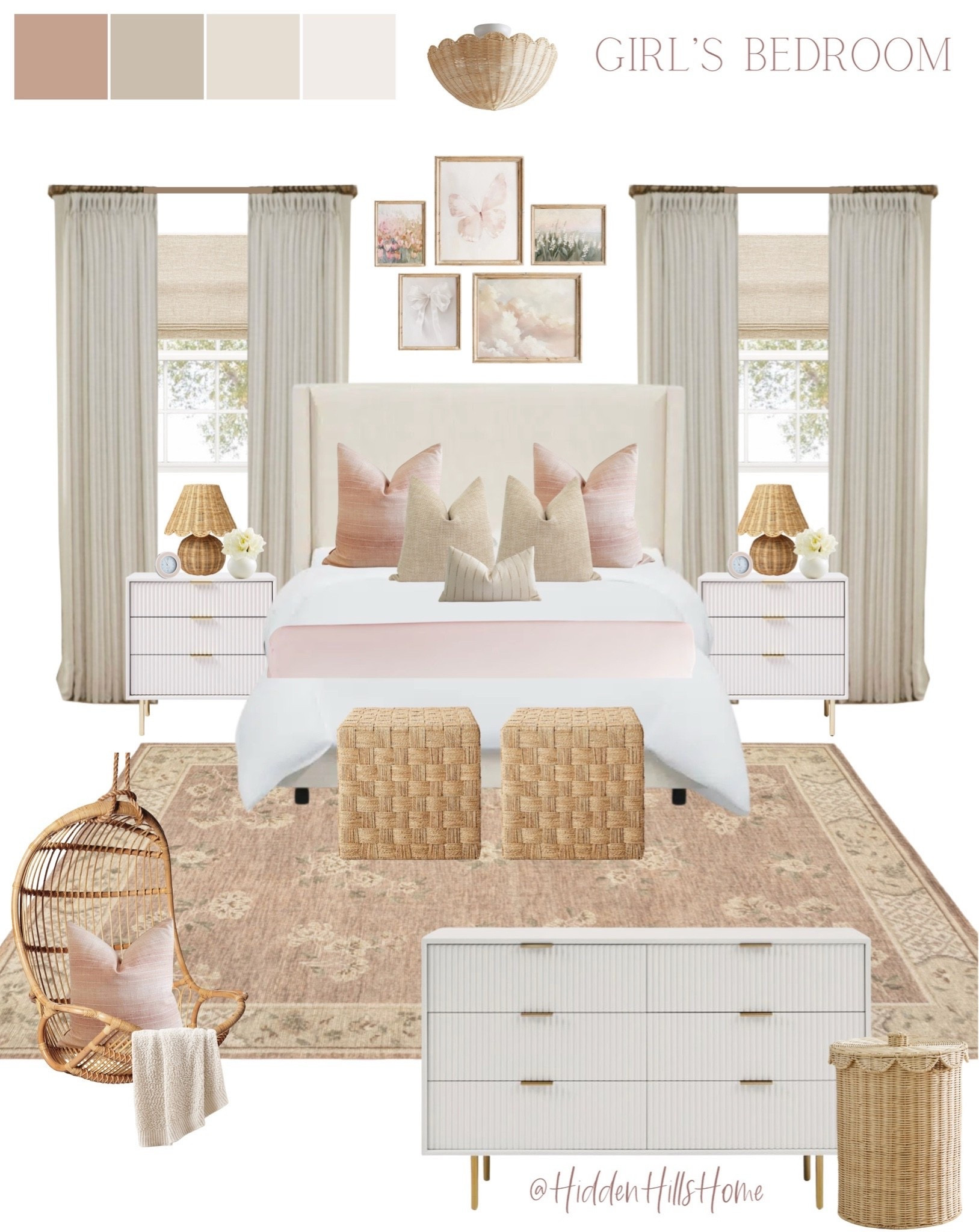 Girls bedroom decor, cute girls room decor ideas, girls bedroom inspiration, teen girls bedroom, home decor mood board #girlsroom

#LTKHome #LTKSaleAlert #LTKKids