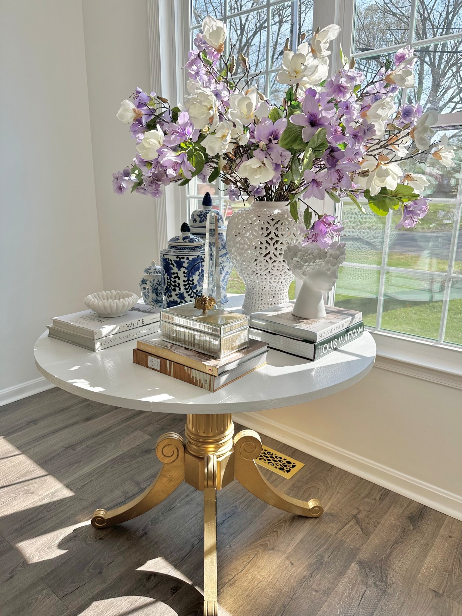 My drop leaf table comes in four different colors and is so budget friendly! I actually chose the ivory color, spray painted the base gold and painted the top a glossy white to achieve the look I wanted!

#LTKSaleAlert #LTKHome