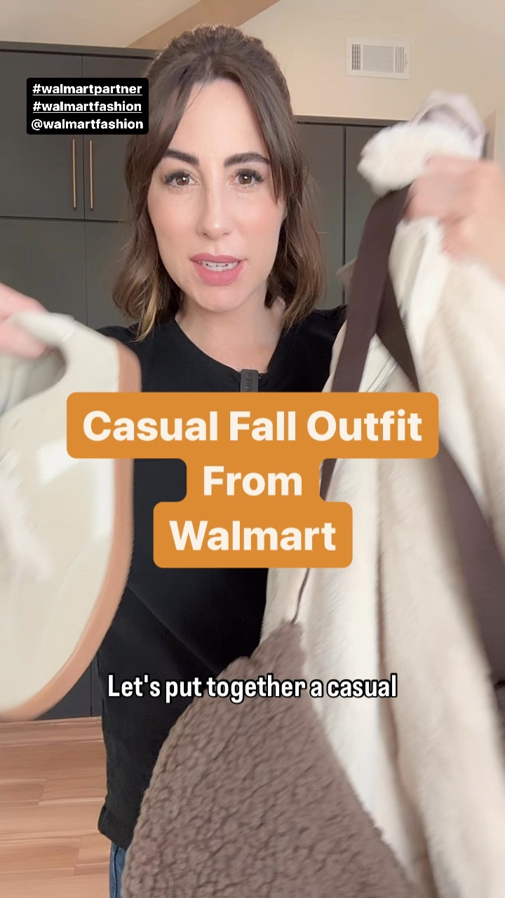 Casual fall outfit from Walmart. #walmartpartner #walmartfashion @walmartfashion 

Brown neutral tan sneakers, faux fur reversible vest, wide leg cargo pants, quarter zip athletic shirt, beanie, Sherpa sling purse bag 

#LTKVideo #LTKStyleTip #LTKFindsUnder50