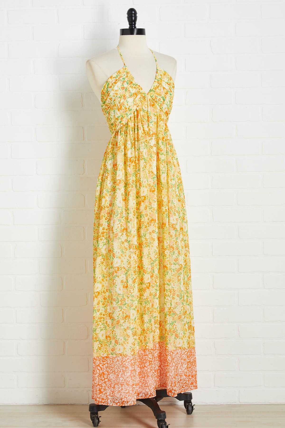 citrus breeze halter dress | Versona