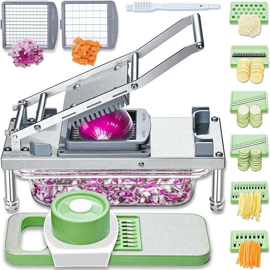 Vegetable Chopper, Veggie Chopper With 8 Blades, Onion Chopper with Container, Pro All-in-1 Food ... | Amazon (US)
